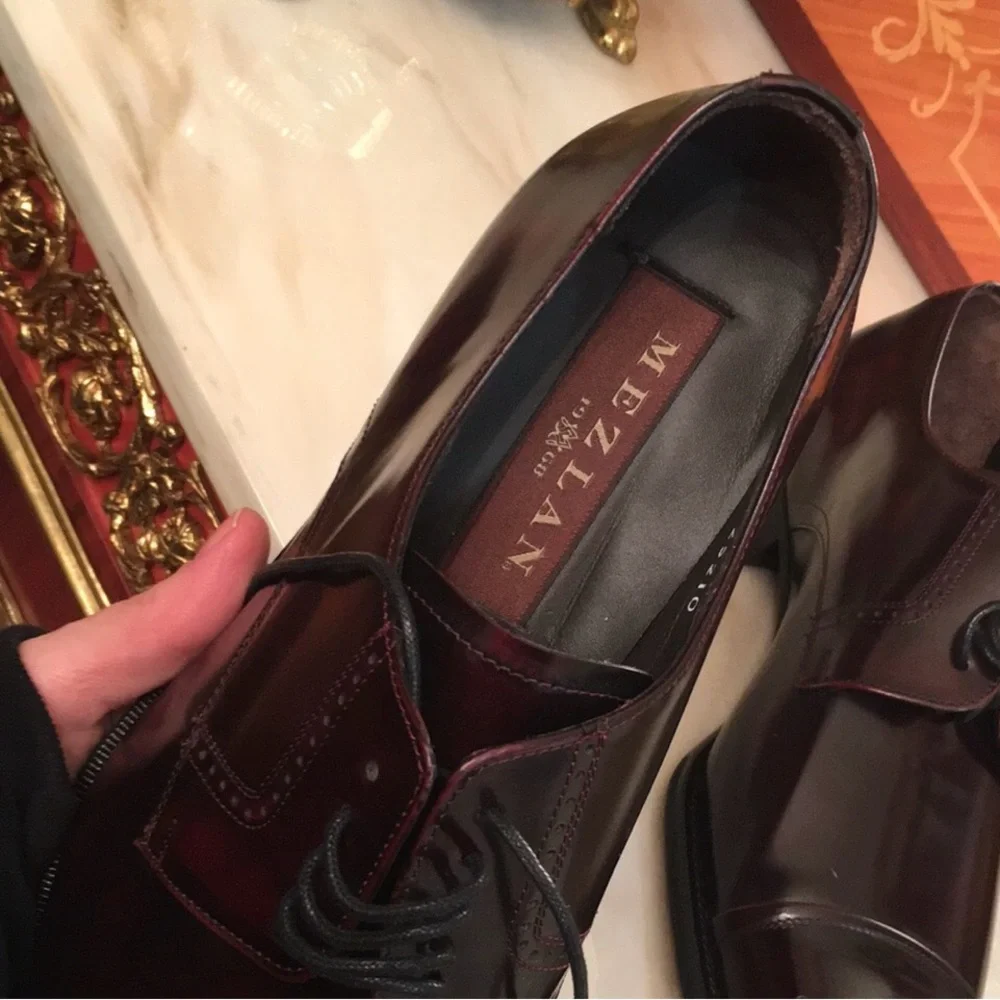Mezlan Lace Up Leather Brown Oxfords sz.8.5